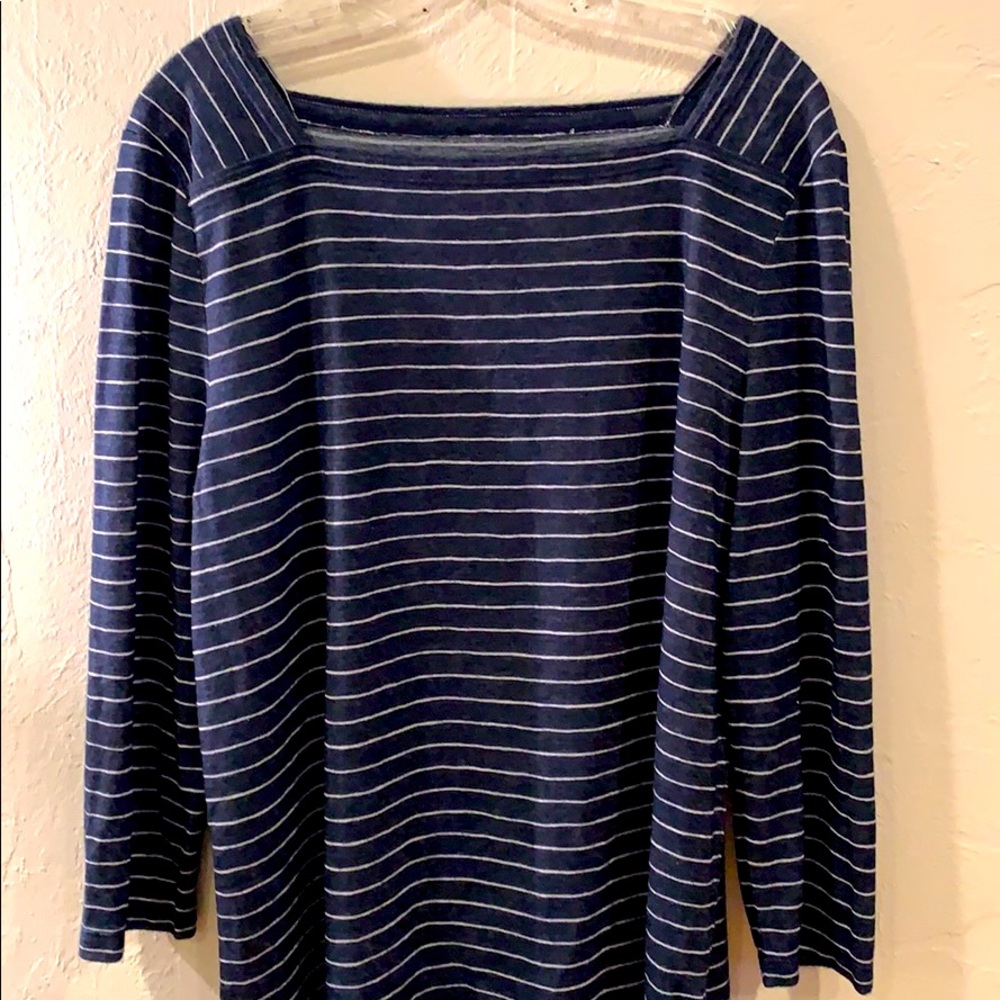 Loft square neck striped t-shirt. XL